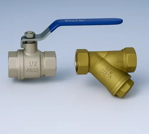 FORGED BRASS BALL VALVE WITH STRAINER SCREWED END