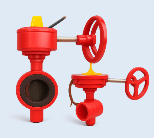 DI UL & FM-APPROVED BUTTERFLY VALVE WITH WAFER END & GROOVED END